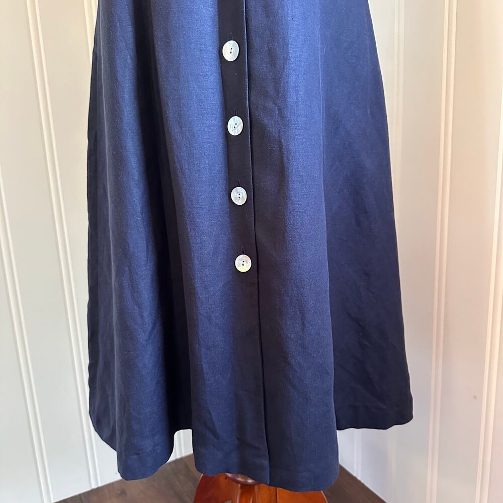 Vintage 90s Sailor Blue Midi Dress Petite 6 - Picture 4 of 7